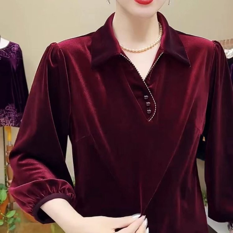 輕奢金絲絨長袖