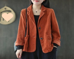 燈芯絨純色外套