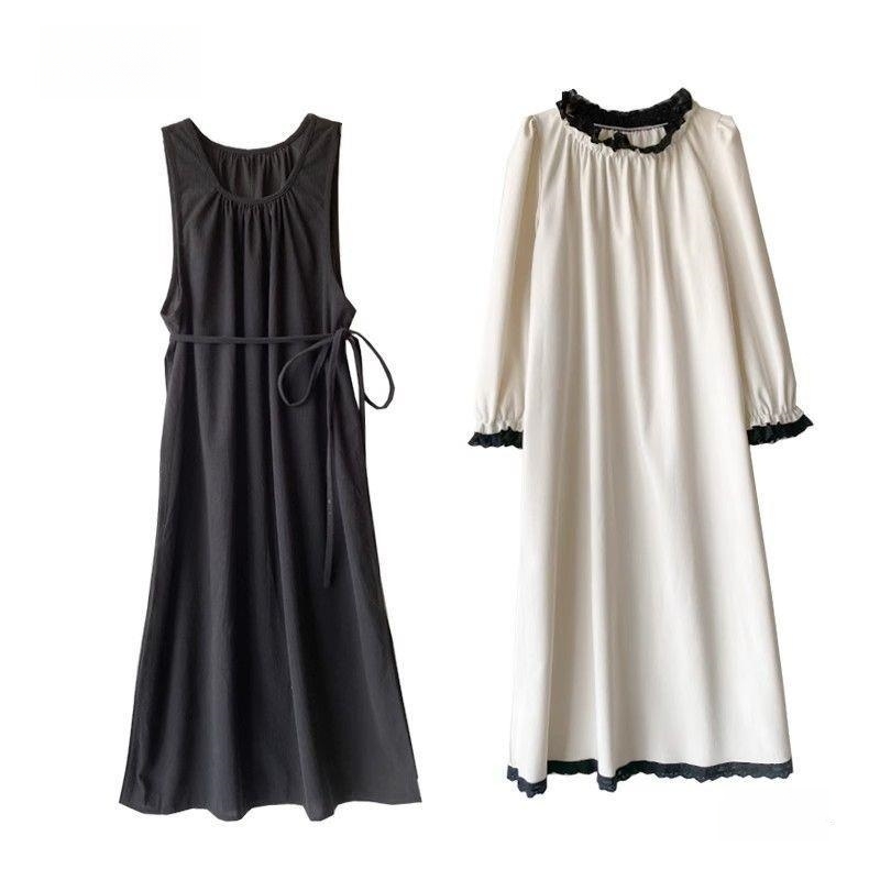 撞色顯瘦連衣裙